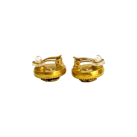 CHANEL Gripoa Coco Mark GP Earrings and Ear Cuffs, Gold Green, 15472 - Picture 3 of 7